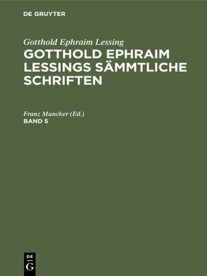 cover image of Gotthold Ephraim Lessings Sämmtliche Schriften. Band 5